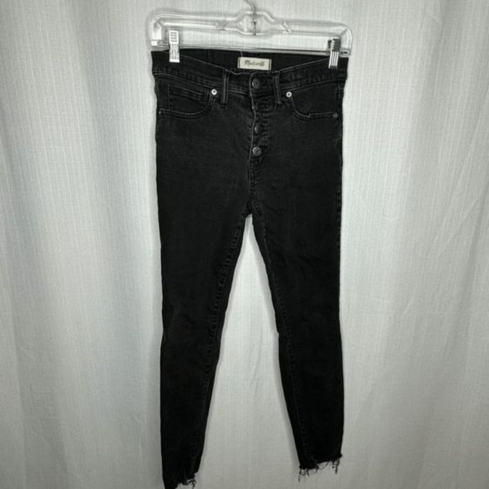 Madewell Black Gray 9 Inch High Rise Skinny Jeans‎
